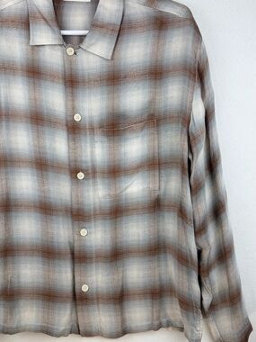 ZARA Men’s Plaid Pocket Shirt Color Gray Size XL